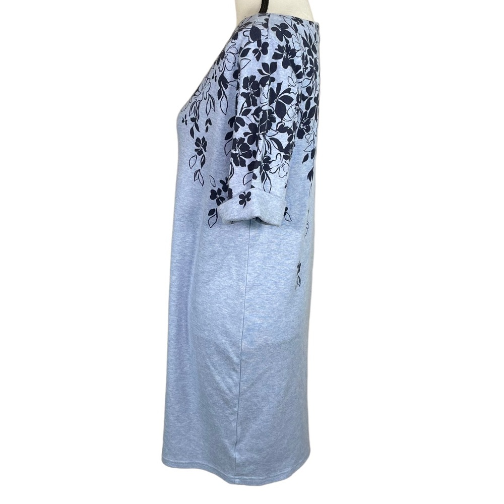 Karen Scott Sport Blue Floral Knit Dress - Picture 3 of 7